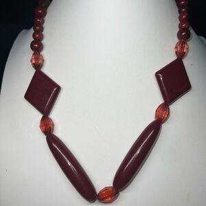 Vintage Modernist Plastic Bead Necklace